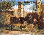 Camille Pissarro Farm before the donkey oil painting